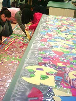Technique: stickering on plastic sheet