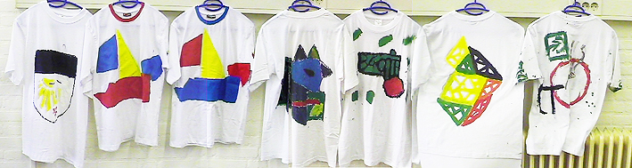 Seven t-shirts of pupils of the Orioncollege